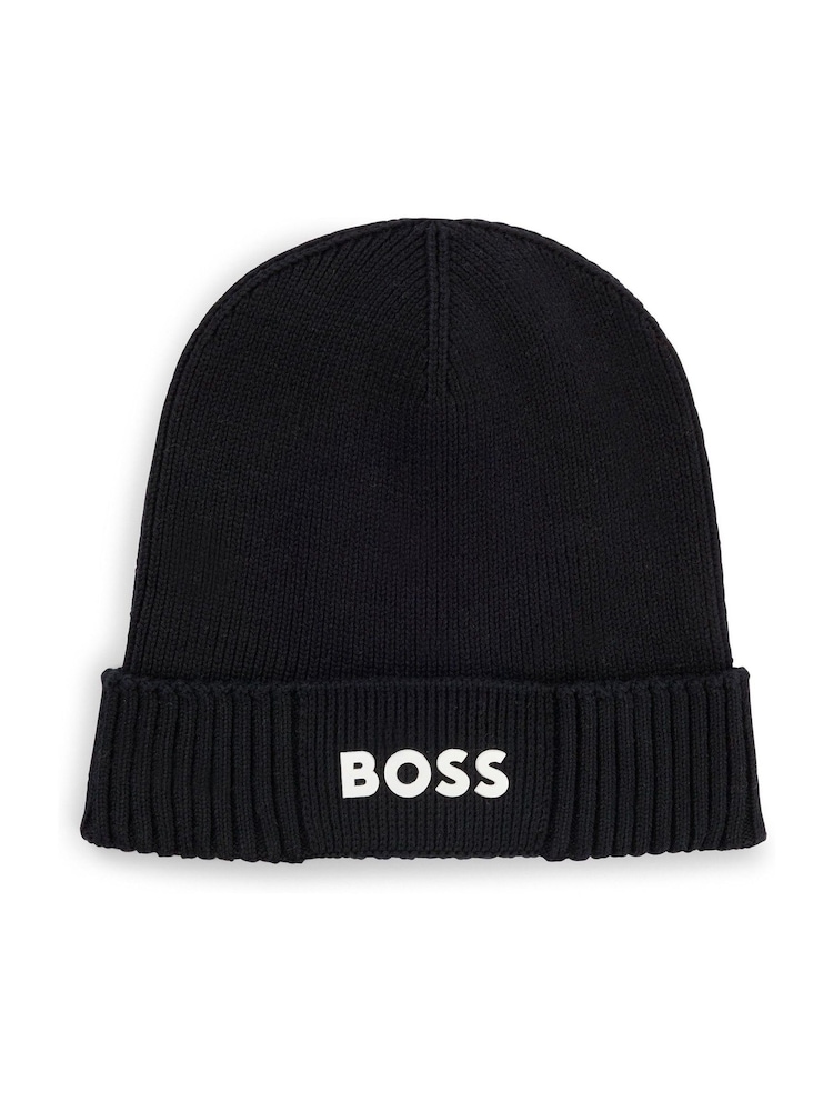 Negro - BOSS Asic Logo Beanie - Imagen 1 de 2