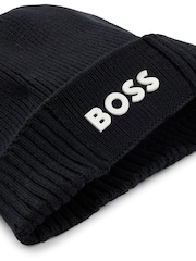 Negro - BOSS Asic Logo Beanie - Imagen 2 de 2