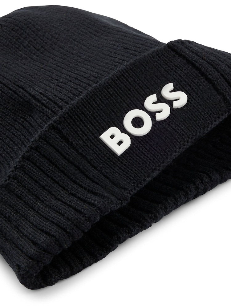 Negro - BOSS Asic Logo Beanie - Imagen 2 de 2