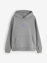 HUGO Grey Back Graphic Hoodie - Image 4 of 4