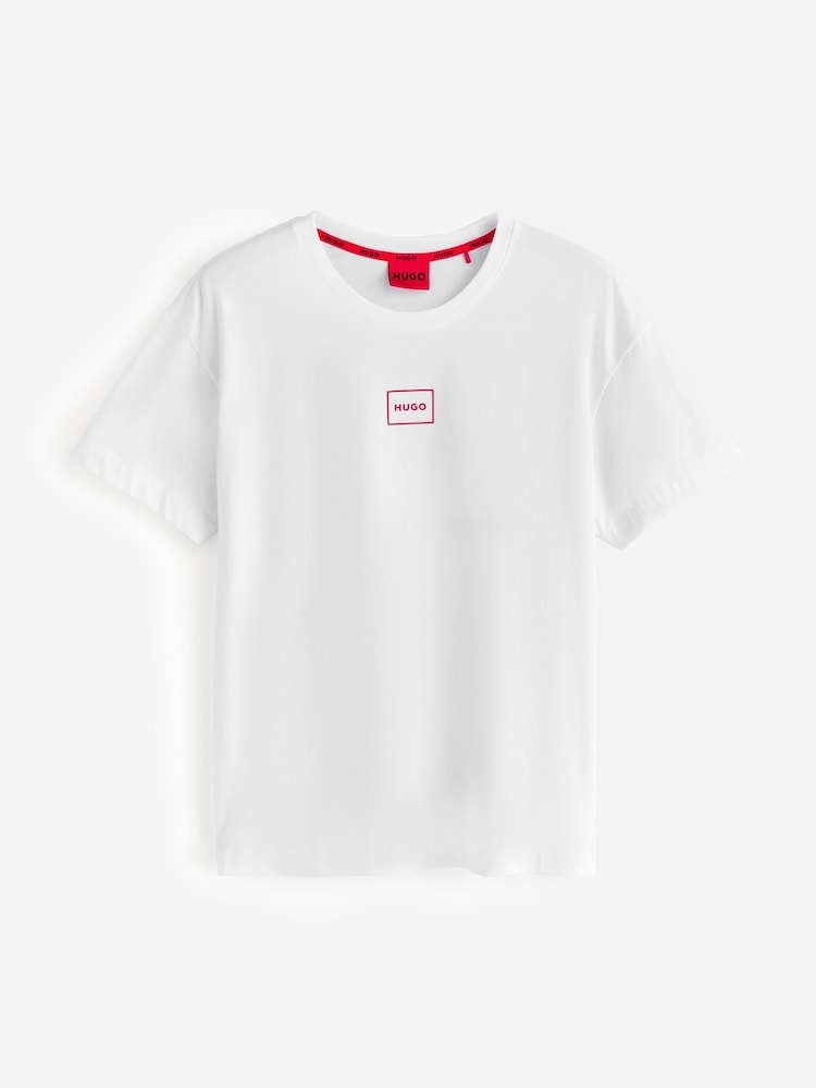 Alb - Tricou cu sigla HUGO Box - Imaginea 4 din 4