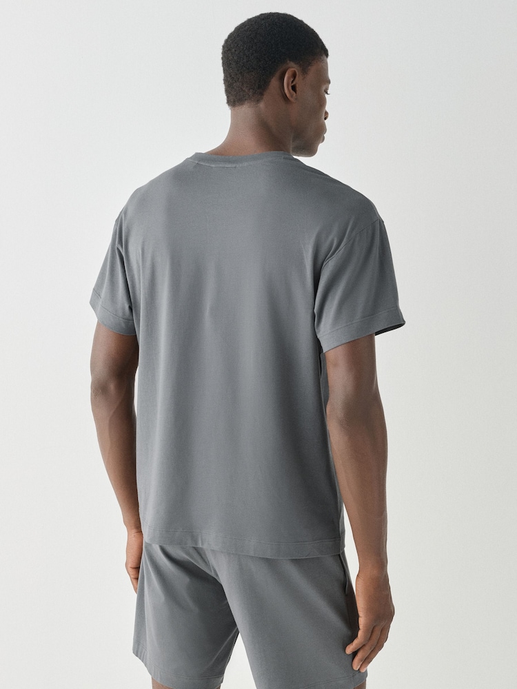HUGO Grey Box Logo T-Shirt - Image 2 of 4 HUGO Grey Box Logo T-Shirt - Image 2 of 4