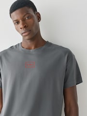 HUGO Grey Box Logo T-Shirt - Image 3 of 4