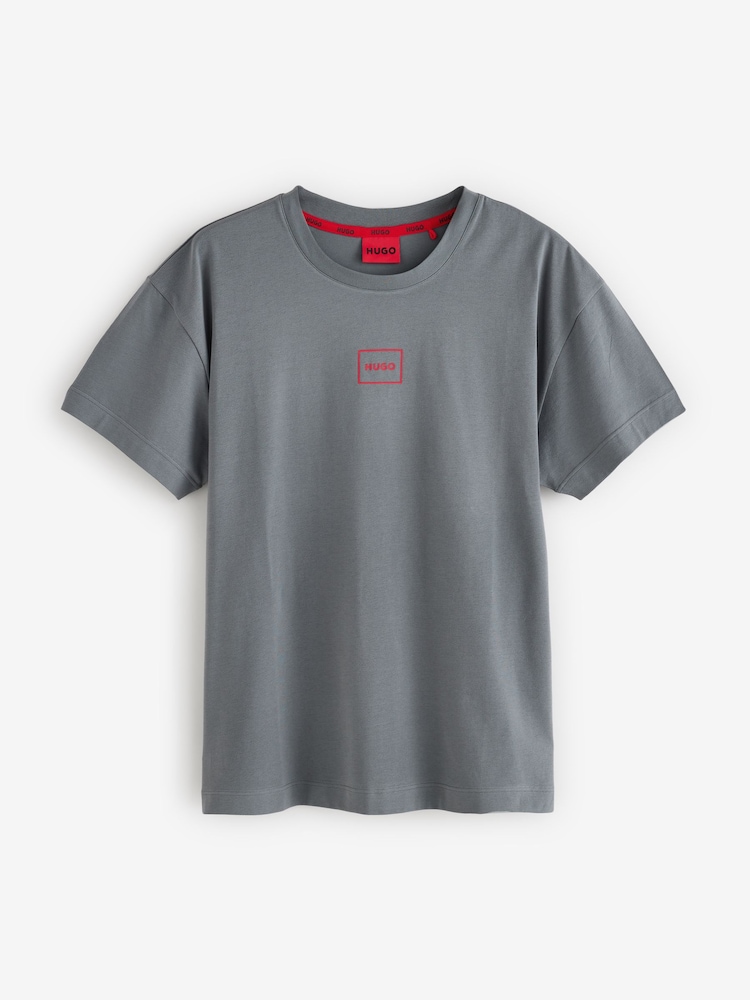 HUGO Grey Box Logo T-Shirt - Image 4 of 4 HUGO Grey Box Logo T-Shirt - Image 4 of 4