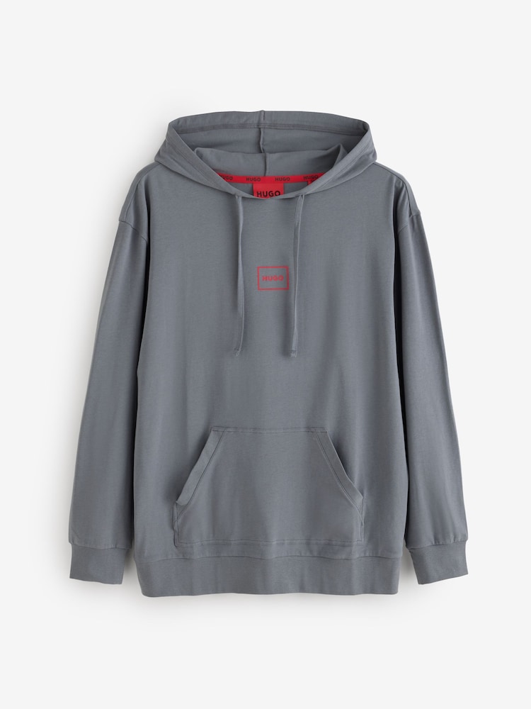 Gris - HUGO Box Logo Relaxed Fit Hoodie - Imagen 1 de 1