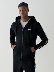 BOSS Black Iconic Logo Stripe Detail Hooded Jacket - Image 1 of 5