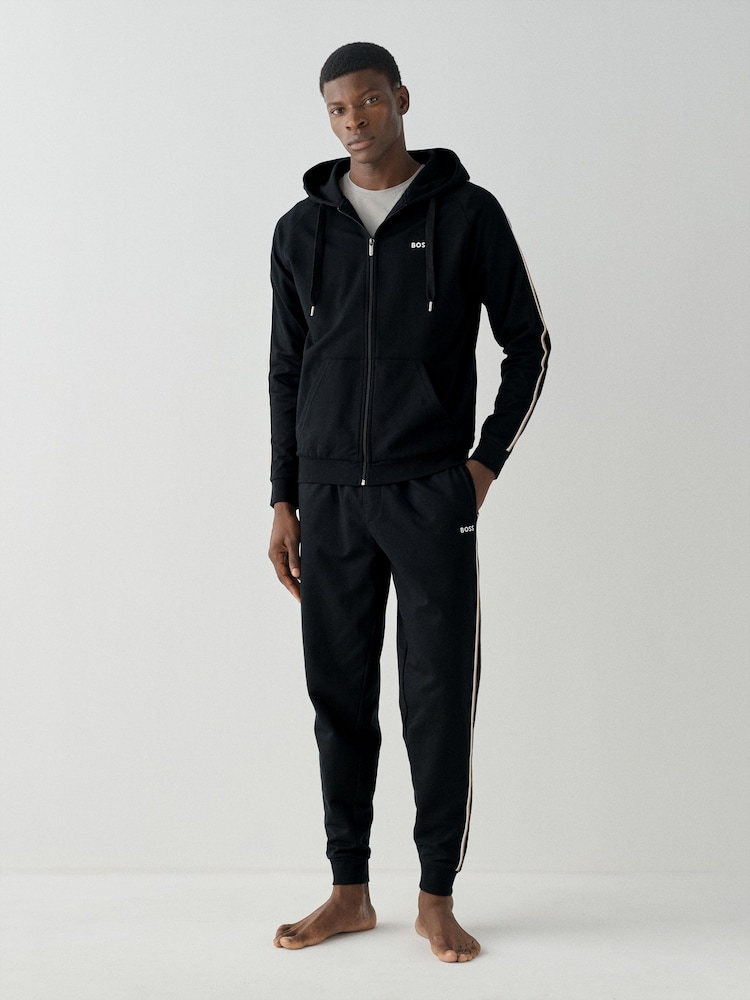 BOSS Black Iconic Logo Stripe Detail Hooded Jacket - Image 2 of 5
