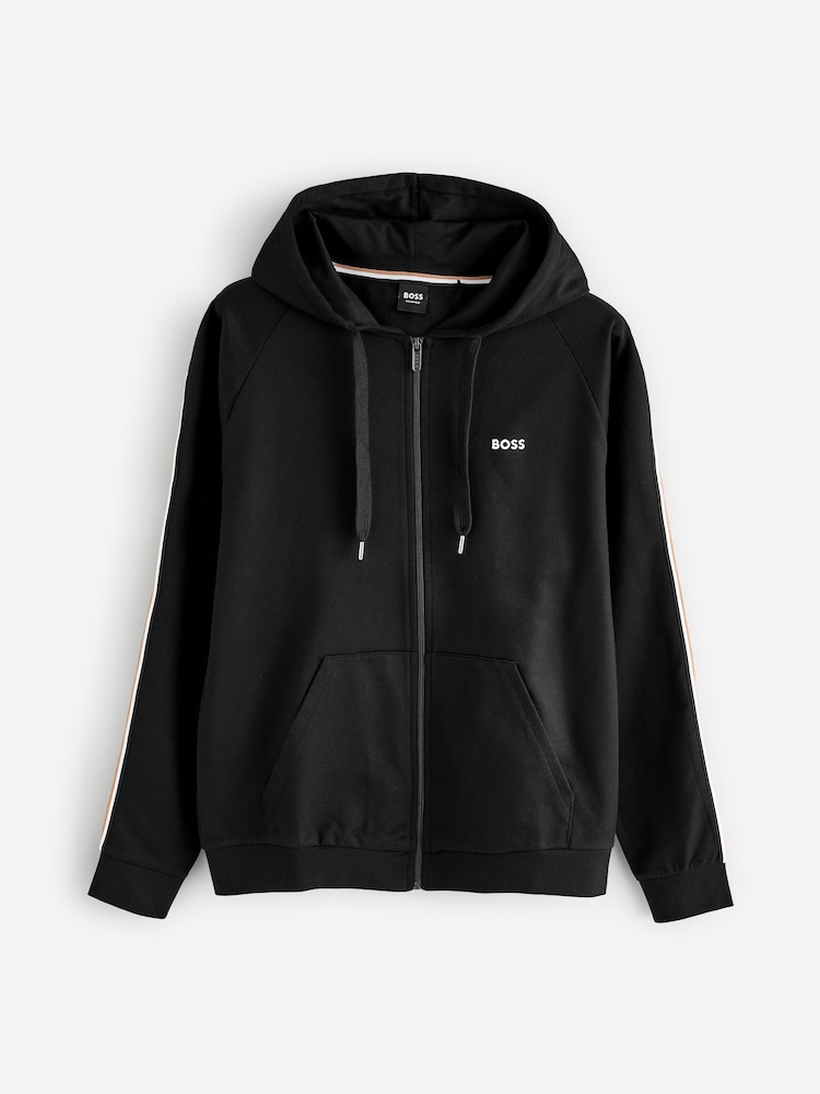 BOSS Black Iconic Logo Stripe Detail Hooded Jacket - Image 5 of 5