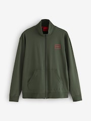 Verde - Suéter con logotipo en caja y cremallera de HUGO - Imagen 1 de 1