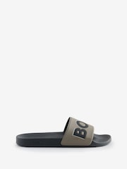 BOSS Brown Large Logo Sliders - Image 1 of 1