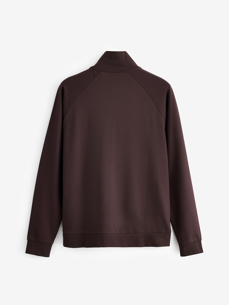 BOSS Brown Authentic Regular-Fit Logo Zip Through Sweat Top - Image 2 of 4 BOSS Brown Authentic Regular-Fit Logo Zip Through Sweat Top - Image 2 of 4