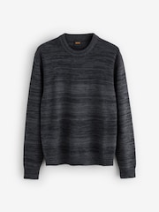 BOSS Blue Aperoso Textured Knit Crew Neck Jumper - Image 1 of 1