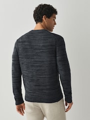 BOSS Blue Aperoso Textured Knit Crew Neck Jumper - Image 2 of 4