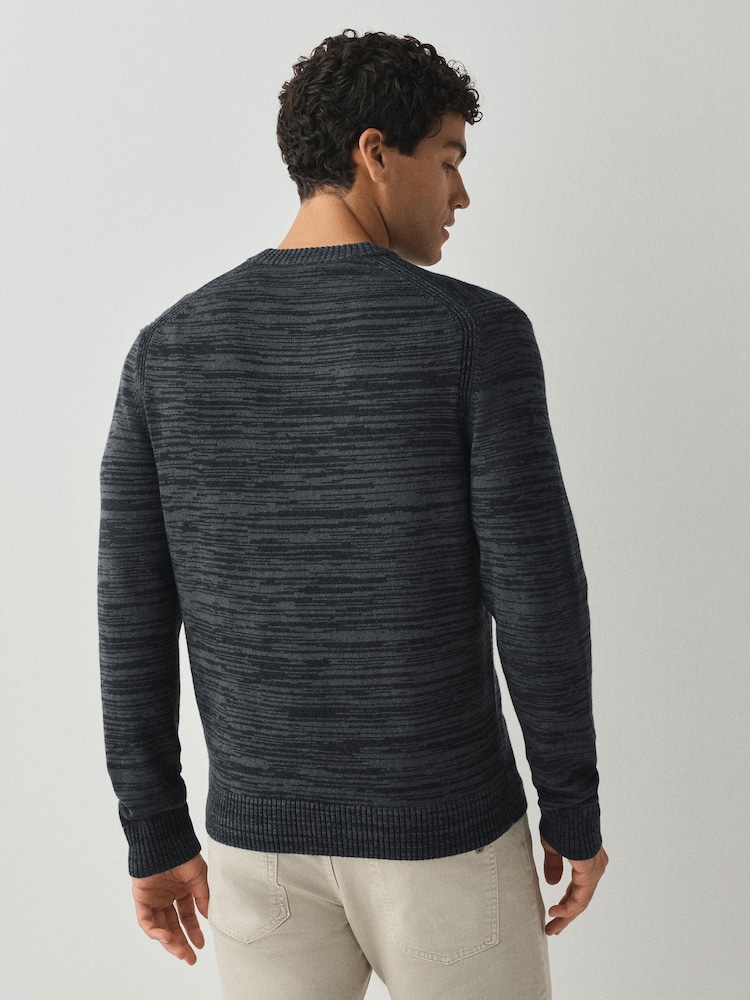 BOSS Blue Aperoso Textured Knit Crew Neck Jumper - Image 2 of 4 BOSS Blue Aperoso Textured Knit Crew Neck Jumper - Image 2 of 4