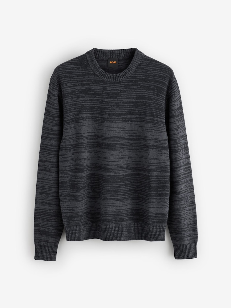 BOSS Blue Aperoso Textured Knit Crew Neck Jumper - Image 4 of 4 BOSS Blue Aperoso Textured Knit Crew Neck Jumper - Image 4 of 4