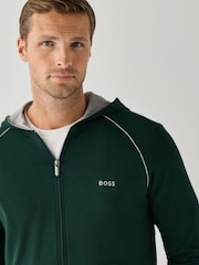 BOSS Green Contrast Logo Zip Through Hoodie - Image 3 of 4