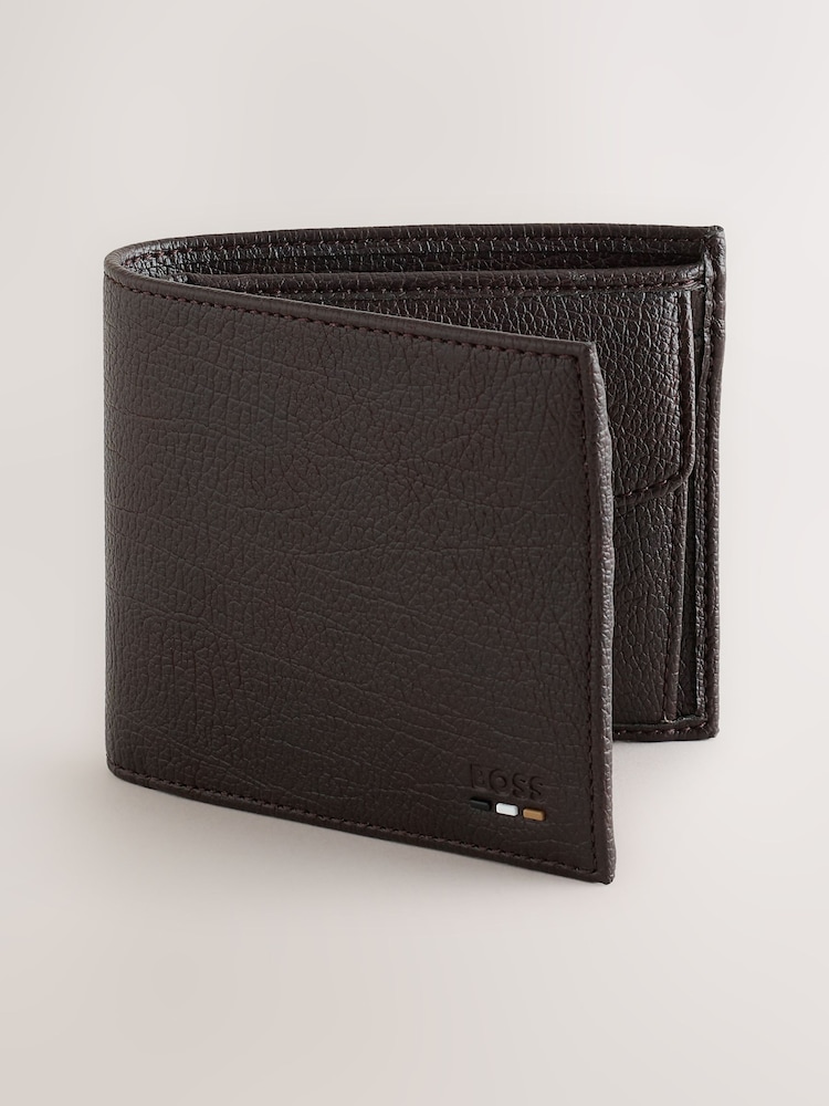 BOSS Brown Iconic Logo Leather Wallet - Image 1 of 4 BOSS Brown Iconic Logo Leather Wallet - Image 1 of 4