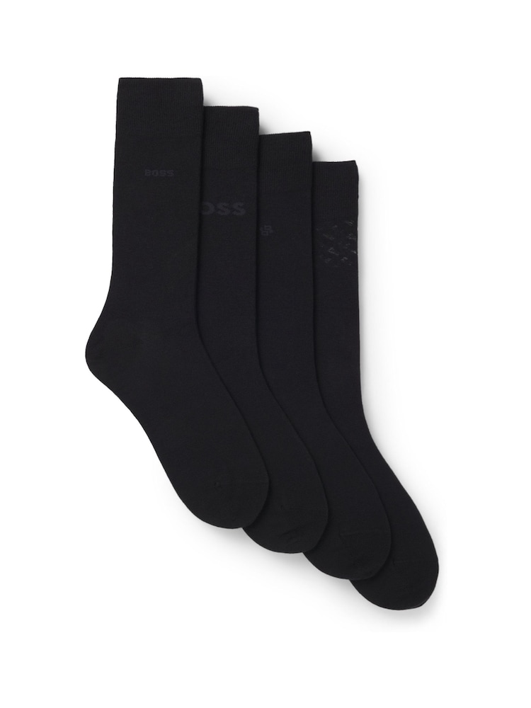 BOSS Black Iconic Logo Gift Socks 4 Pack - Image 1 of 3 BOSS Black Iconic Logo Gift Socks 4 Pack - Image 1 of 3