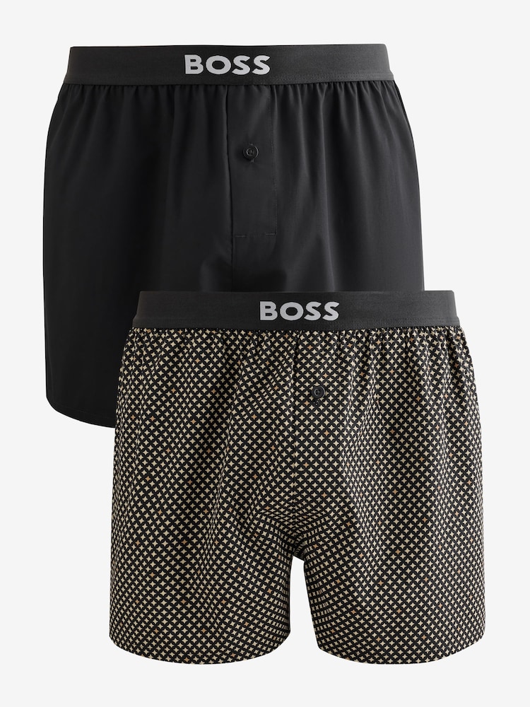 Табиғи - BOSS Tartan Classic логотипті хипстер боксшыларының жиынтығы 2 жиынтық - 3суретінің 1 суреті