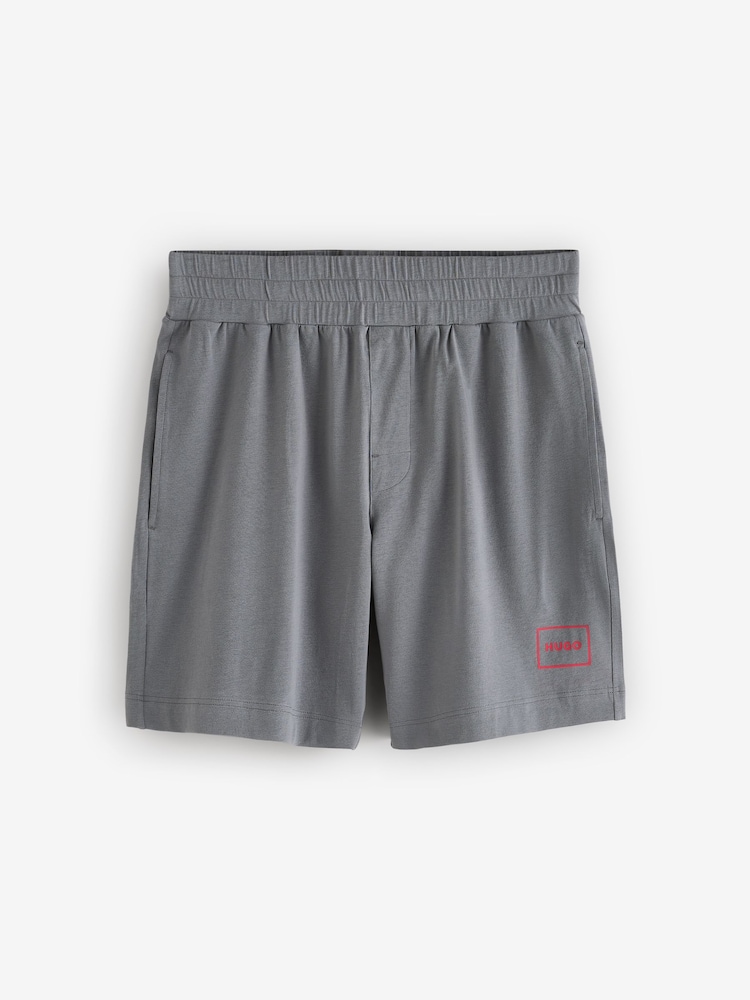 HUGO Grey Box Logo Relaxed Fit Shorts - Image 4 of 4