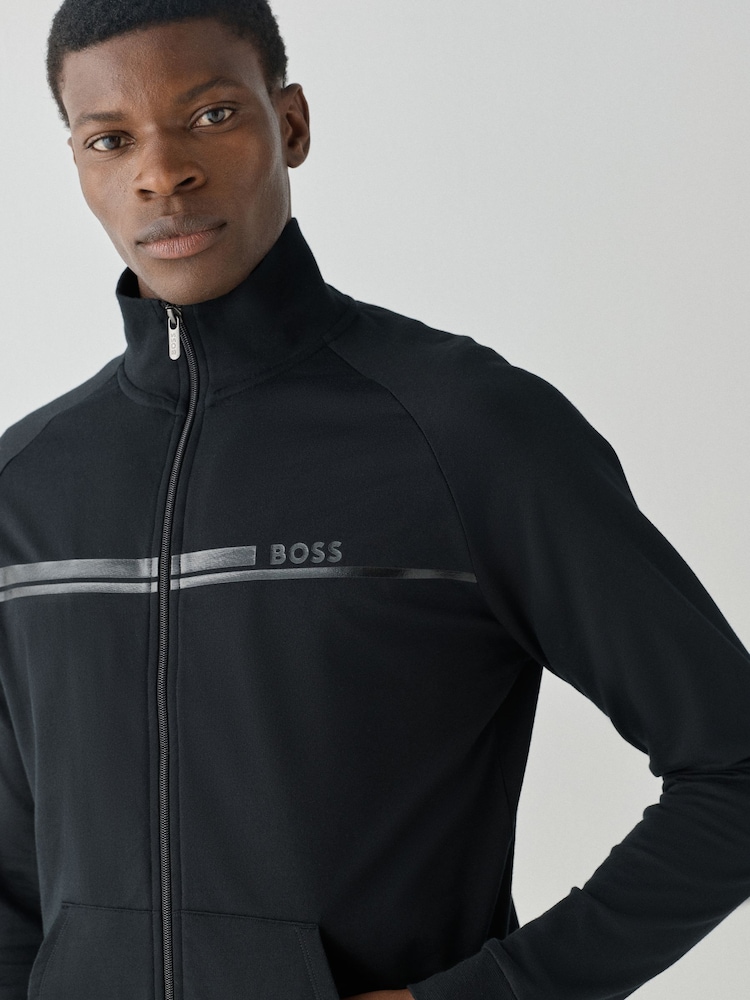 BOSS Black Authentic Regular-Fit Logo Zip Through Sweat Top - Image 3 of 3
