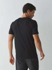 HUGO Black Datri Metallic Logo T-Shirt - Image 2 of 4