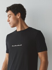 HUGO Black Datri Metallic Logo T-Shirt - Image 3 of 4