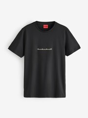 HUGO Black Datri Metallic Logo T-Shirt - Image 4 of 4
