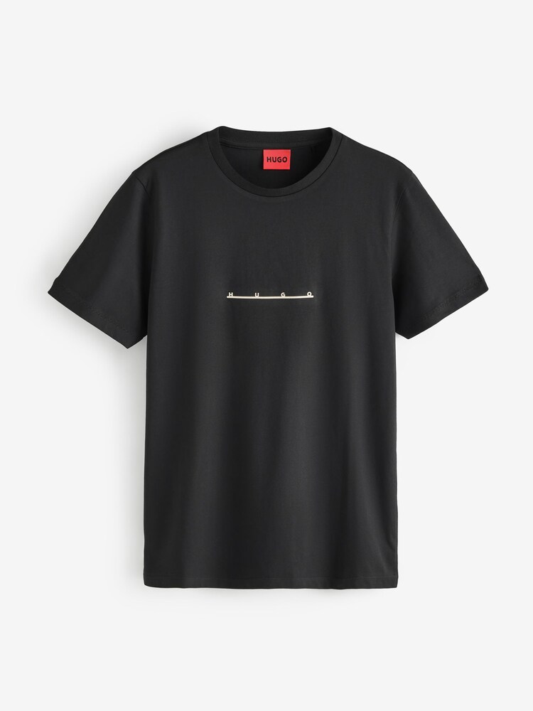 HUGO Black Datri Metallic Logo T-Shirt - Image 4 of 4 HUGO Black Datri Metallic Logo T-Shirt - Image 4 of 4