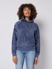 SCAMP & DUDE Blue Leopard Ray Relaxed Hoodie - Image 1 of 5