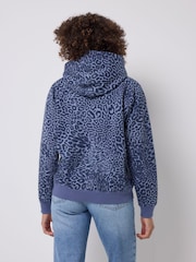 SCAMP & DUDE Blue Leopard Ray Relaxed Hoodie - Image 2 of 5