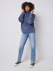 SCAMP & DUDE Blue Leopard Ray Relaxed Hoodie - Image 3 of 5