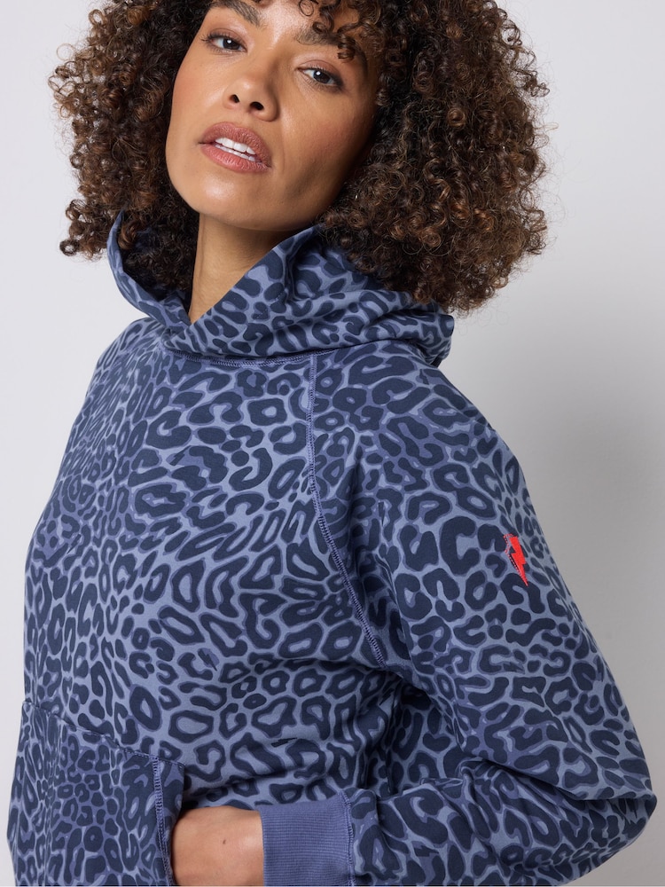 SCAMP & DUDE Blue Leopard Ray Relaxed Hoodie - Image 5 of 5