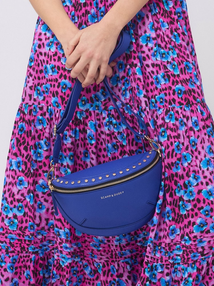 SCAMP & DUDE Blue Studded Cross Body Bag - Image 1 of 3