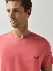 BOSS Pink Regular Fit Crew Neck Logo T-Shirt - Image 3 of 4