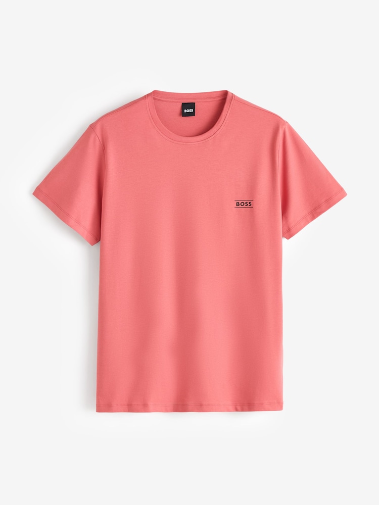 BOSS Pink Regular Fit Crew Neck Logo T-Shirt - Image 4 of 4 BOSS Pink Regular Fit Crew Neck Logo T-Shirt - Image 4 of 4