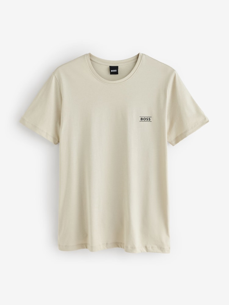 Natural - Camiseta BOSS de Corte estándar con Cuello redondo y logo - Imagen 1 de 1 Natural - Camiseta BOSS de Corte estándar con Cuello redondo y logo - Imagen 1 de 1