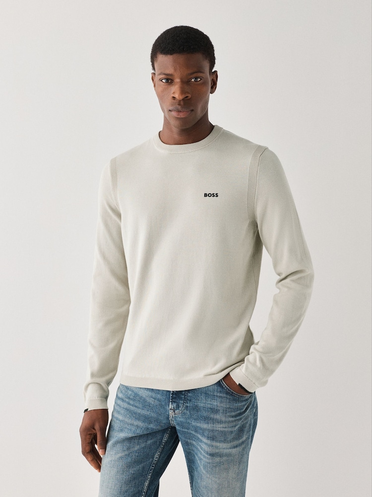 BOSS Natural Regular Fit Ever Crew Neck Jumper - Image 1 of 4