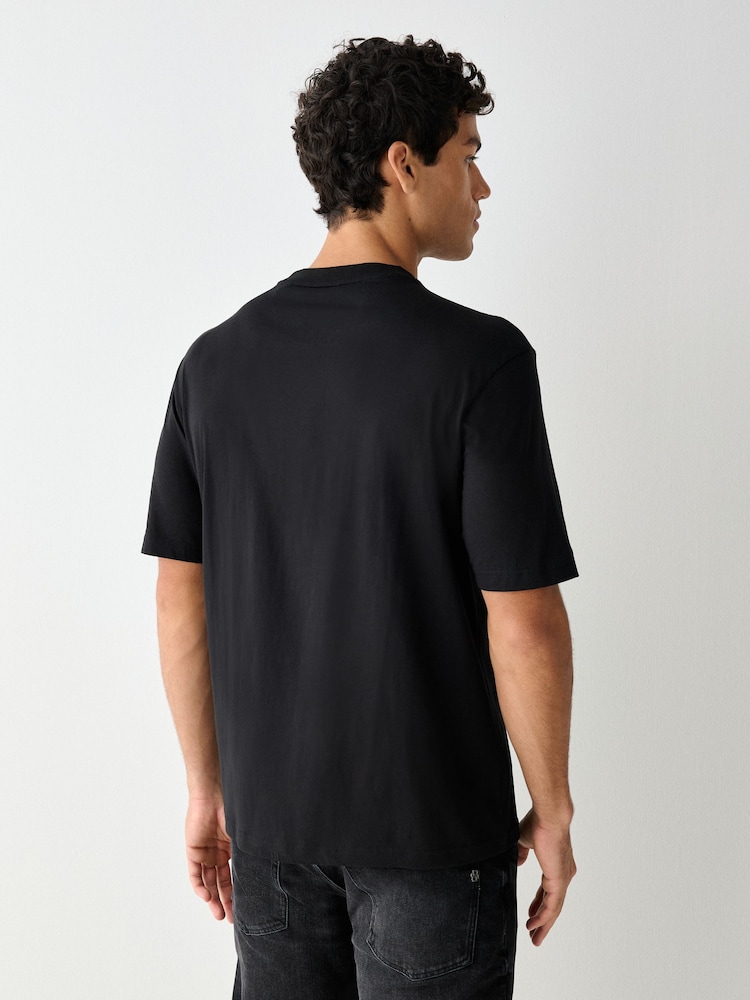 HUGO Black Regular Fit Naxter Graphic Logo T-Shirt - Image 2 of 4 HUGO Black Regular Fit Naxter Graphic Logo T-Shirt - Image 2 of 4