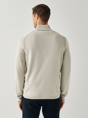 BOSS Natural Regular Fit Ever Quarter Zip Jumper - Image 2 of 4