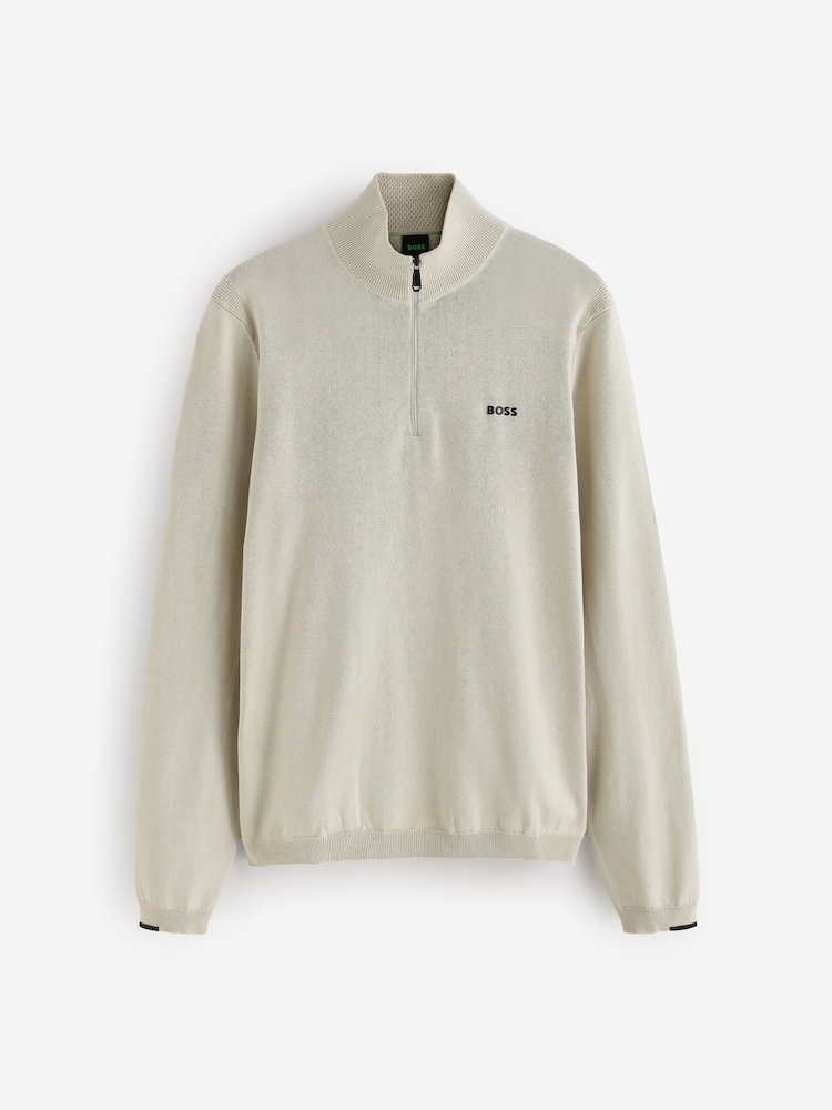 BOSS Natural Regular Fit Ever Quarter Zip Jumper - Image 4 of 4 BOSS Natural Regular Fit Ever Quarter Zip Jumper - Image 4 of 4