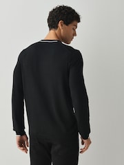 Negro - Jersey BOSS de cuello redondo Crew Neck de corte regular fit - Imagen 2 de 5
