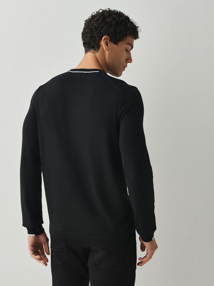 Negro - Jersey BOSS de cuello redondo Crew Neck de corte regular fit - Imagen 2 de 5 Negro - Jersey BOSS de cuello redondo Crew Neck de corte regular fit - Imagen 2 de 5