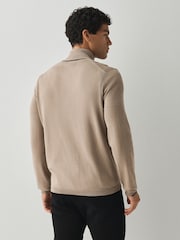 BOSS Beige Regular Fit Ever Quarter Zip Jumper - Image 2 of 7