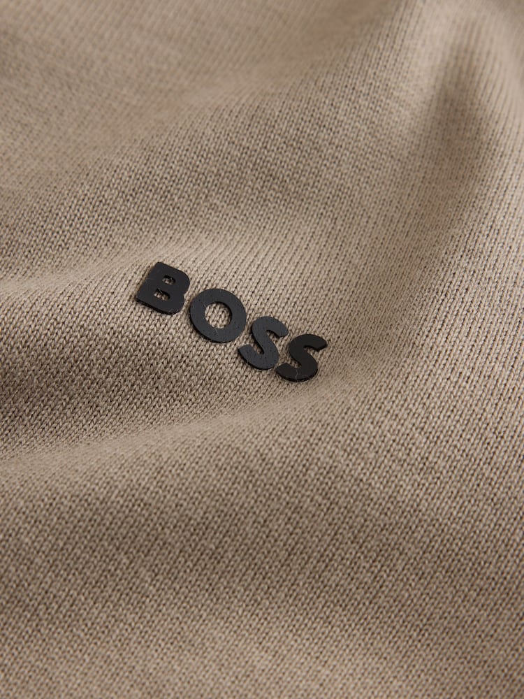 BOSS Beige Regular Fit Ever Quarter Zip Jumper - Image 7 of 7 BOSS Beige Regular Fit Ever Quarter Zip Jumper - Image 7 of 7
