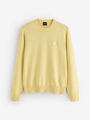 BOSS Yellow Regular Fit Kanovano Crew Neck Logo Jumper - Image 1 of 1