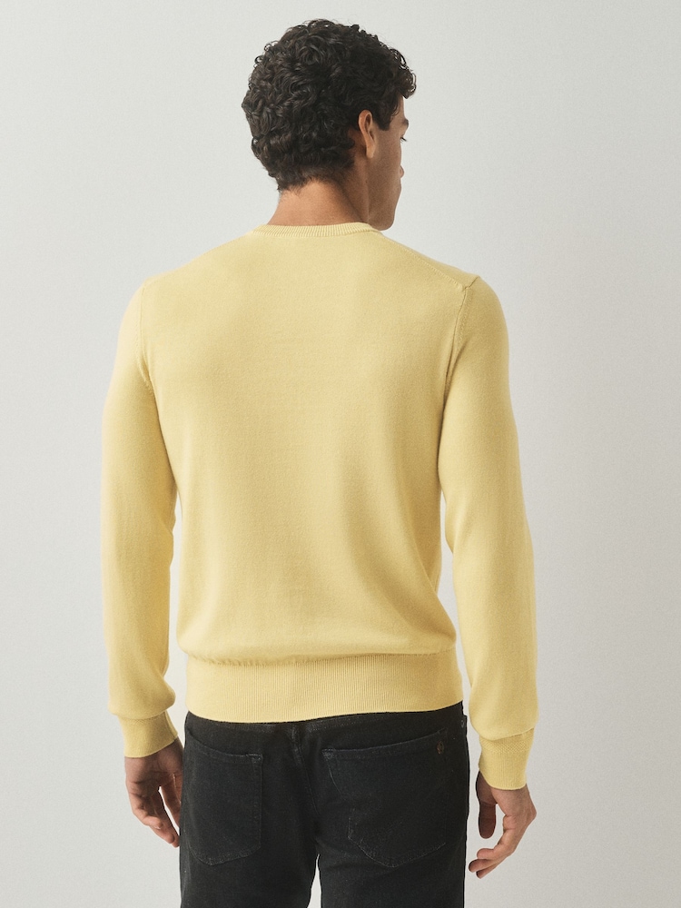 Yellow Blue - BOSS Regular Fit Kanovano Crew Neck Cotton Cashmere Logo Jumper - Obraz 2 z 4 Yellow Blue - BOSS Regular Fit Kanovano Crew Neck Cotton Cashmere Logo Jumper - Obraz 2 z 4