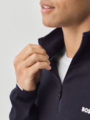 BOSS Blue Regular Fit Ever Quarter Zip Jumper - Image 3 of 8