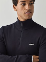 BOSS Blue Regular Fit Ever Quarter Zip Jumper - Image 4 of 8