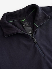 BOSS Blue Regular Fit Ever Quarter Zip Jumper - Image 8 of 8